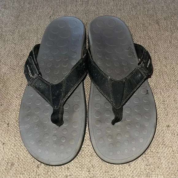 ORTHAHEEL Ryder Adjustable Thong Flip Flops Men 13 Black Gray Hook & Loo… - Picture 2 of 4
